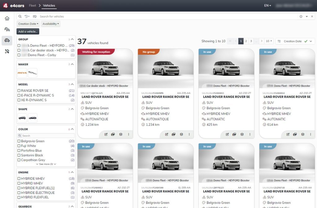 Schéma E4cars vehicle availability