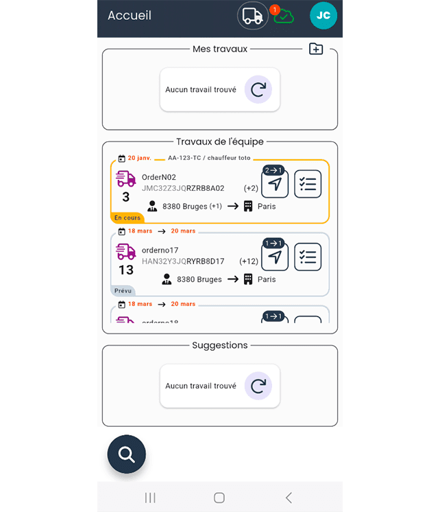 DIGITAL EXECUTION 3 - app mobile - home page transport