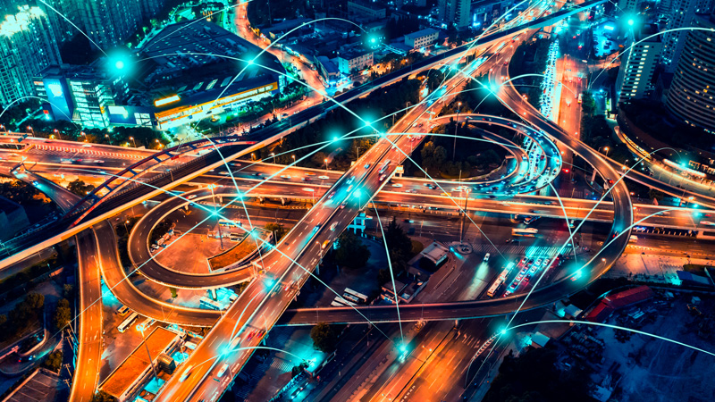 visual of highways connected to logistics services